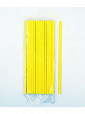 Трубочка для коктейля Радуга бумага набор 25 шт цвет желтый HS-49-11