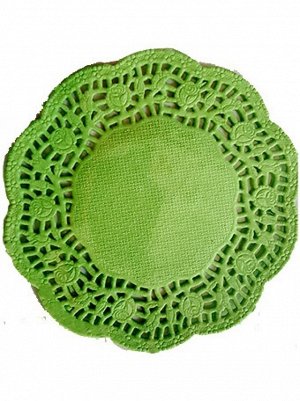 Салфетки ажурные цветные 115/45 d 11,5 см круглые Зеленое яблоко