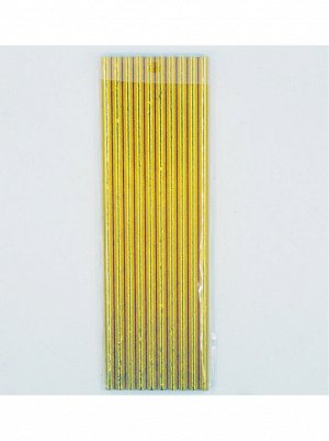 Трубочка для коктейля Золото голография набор 10 шт HS-48-8