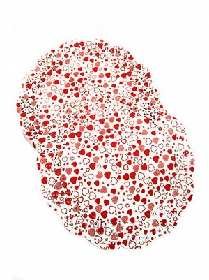 Салфетки ажурные цветные 300/01d 30 см 1/250 круглые красные сердечки