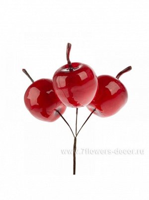 Яблоки на вставках 3,5 х 14см 3шт красный