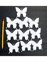 Бабочка на магните набор 10 шт 5;5 х 5;5 см пластик цвет белый
