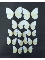 Бабочка на магните набор 12 шт пластик цвет белый