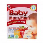 Hot Kid, Baby Mum-Mum, рисовые галеты с яблоком и тыквой, 24 шт., 50 г (1,76 унции)