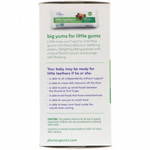 Plum Organics, Little Teethers, Organic Multigrain Teething Wafers, Apple with Leafy Greens, 6 Packs, 0.52 oz (15 g) Each