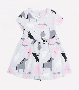 Платье для девочки Crockid К 5644 светло-серый меланж, друзья к1252