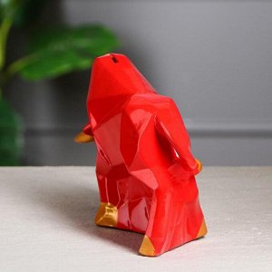Копилка-оригами "Бык", красный с золотом, 17 см