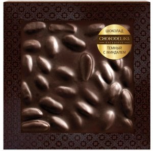 Неровный шоколад темный с *миндалем* 80 гр, блистер