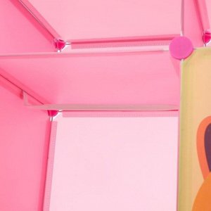 Шкаф модульный для игрушек «Милые животные» розовый, 12 дв., 13 отсеков