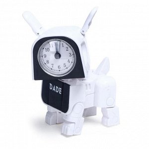 Робот-часы «Щенок», трансформируется в будильник, работает от батареек, цвет белый