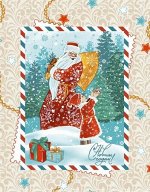 Полотенце вафельное кухонное &quot;Новогодняя открытка&quot; вид 1