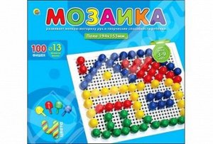 Мозаика пластиковая 100 фишек, 22,5*19,5*4см.