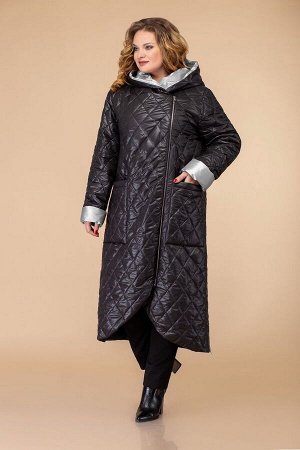 Пальто / Svetlana-Style 1459 черный+серый