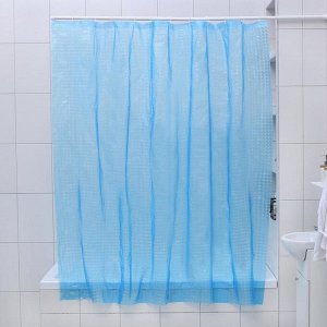 Штора для ванной комнаты Доляна «Графика» 3D, 180x180 см, EVA, цвет синий