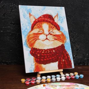 Картина по номерам на холсте с подрамником «Довольный кот» 30х40 см