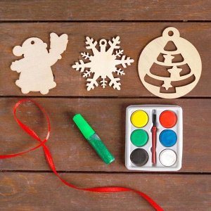 Набор для творчества «Ёлочные игрушки из дерева. Сделай сам» (Дед Мороз, снежинка, ёлочка)