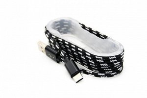 Кабель USB - TypeC Mega Lace Print (черный) 1,5м