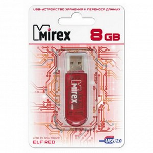 USB карта памяти 8ГБ Mirex Elf Red (13600-FMURDE08)