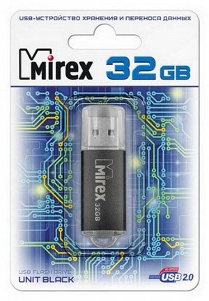 USB карта памяти 32ГБ Mirex Unit Black (13600-FMUUND32)