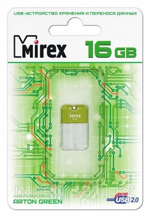 USB карта памяти 16ГБ Mirex Arton Green (13600-FMUAGR16)