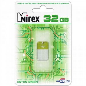 USB карта памяти 32ГБ Mirex Arton Green (13600-FMUAGR32)