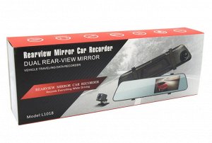 Автомобильный видеорегистратор зеркало Mega L1018 + камера (черный)