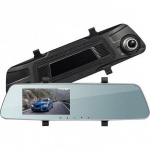 Автомобильный видеорегистратор зеркало Mega L1020 + камера (черный)