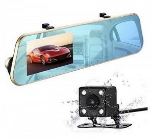 Автомобильный видеорегистратор зеркало Mega L505C + камера (черный)