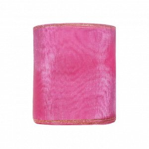 Лента "Органза" арт. 3651 № 221 ДС розовый с золотом шир. 80 мм
