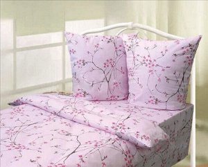 Простыня 1,5-спальная, Шуйская бязь ГОСТ (Сакура, розовый)