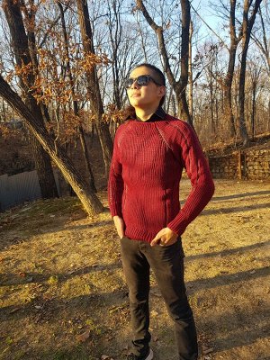 Бордовый свитер SLIM FIT