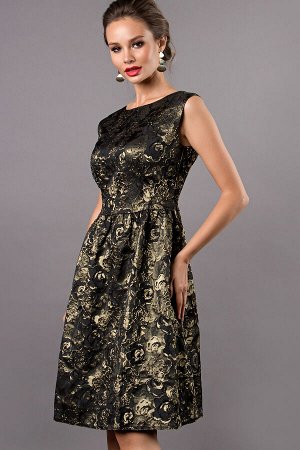 Платье Эвелина парча золото (П-118-6)