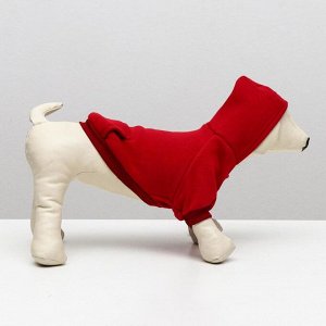 Толстовка для собак с капюшоном, размер XL (ДС 40, ОШ 40, ОГ 50 см), красная