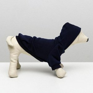 Толстовка для собак с капюшоном, размер XL (ДС 40, ОШ 40, ОГ 50 см), синяя