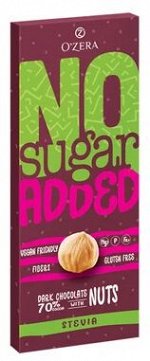 «OZera», горький шоколад O’Zera No sugar added Dark&amp;Nuts, 90 г
