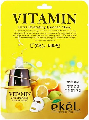 [EKEL] Маска тканевая с витамином С VITAMIN Ultra Hydrating Essence Mask,  25 мл