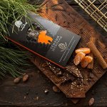 Шоколад темный с апельсином, корицей и кедровым орехом / 100 г