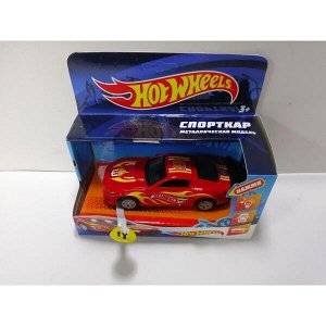 1809C673-R Машина металл свет-звук "hot wheels спорткар" 12см,открыв.двери,инерц. в кор. в кор.2*36шт