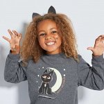 Двухсторонний люминесцентный свитшот &#039;Хэллоуин&#039; - серый