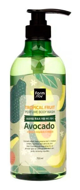 [Farmstay] Tropical Fruit Perfume Body Wash "Avocado" - Гель для душа, 750 мл