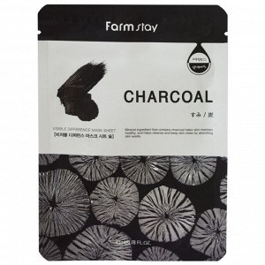[Farmstay] Visible Difference "Charcoal" Mask Sheet - Маска для лица, набор, 10 шт