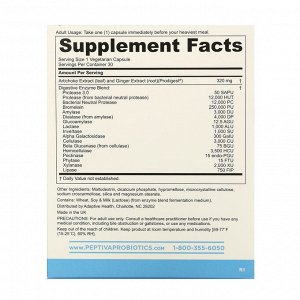 Peptiva, Digestive Enzymes Formula + Prodigest, 30 Vegetarian Capsules