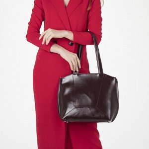Сумка женская, 2 отдела на молнии, наружный карман, цвет бордовый