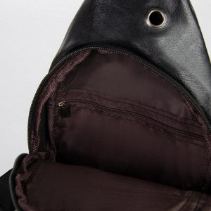 Рюкзак молодёжный, 2 отдела на молниях, цвет чёрный