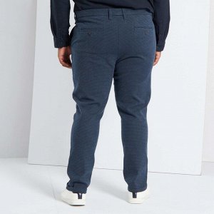 Узкие брюки-чинос с узором 'гусиная лапка' - синий