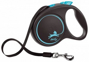 flexi рулетка Black Design S (до 15 кг) 5 м лента черный/синий