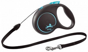 flexi рулетка Black Design S (до 12 кг) 5 м трос черный/синий