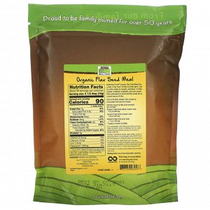 Now Foods, Real Food, Organic Flax Seed Meal, 1.4 lbs (624 g)