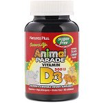 Nature&#039;s Plus, Source of Life, Animal Parade, витамин D3, без сахара,  500 МЕ, 90 таблеток в форме животных