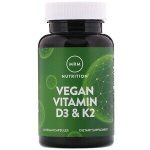 MRM, веганские витамины D3 и К2, 60 растительных кап